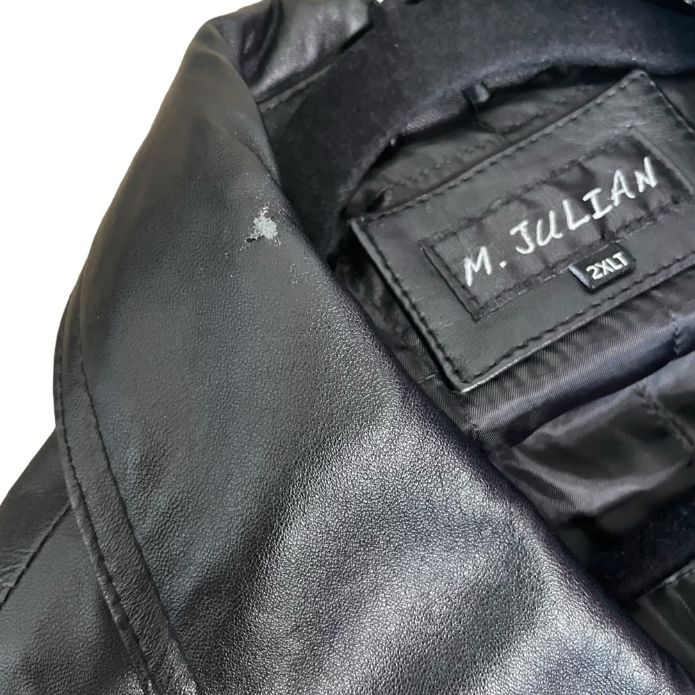 M. Julian Genuine Leather Black Mens Zip Up Jacket Size 2XL - Picture 16 of 16